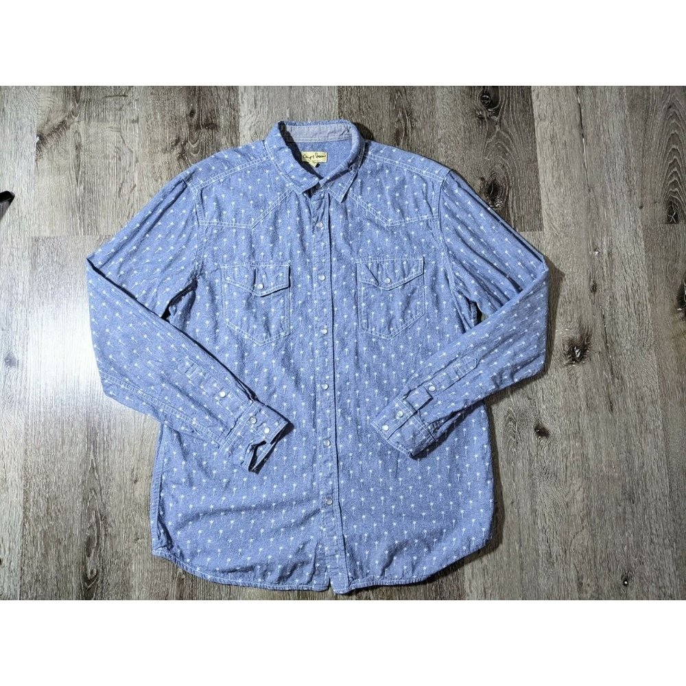Chip & Pepper Mens Pearl Snap Shirt Large Long Sleeve